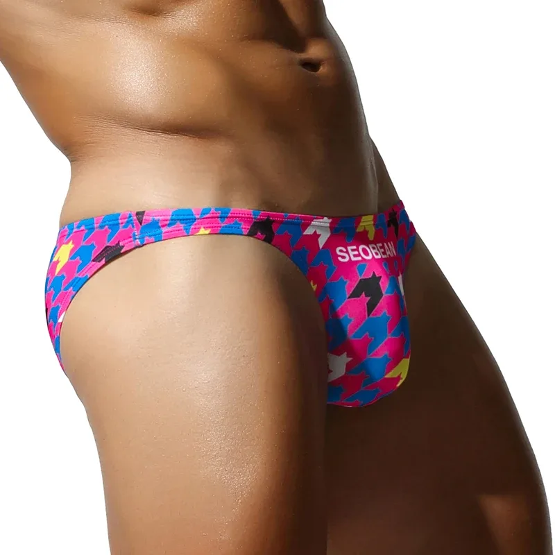 Men's Low-Waist Triangle Pants with Pouch Fashionable Bird's Eye Design Comfortable Underwear for Men — image 8