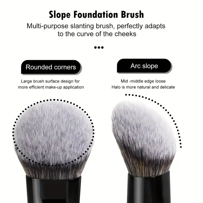 Double Head Makeup Brushes 2 In 1 Flat Angled Foundation Concealer Contour for Blending Loose Powder Liquid Cream Cosmetic Tools