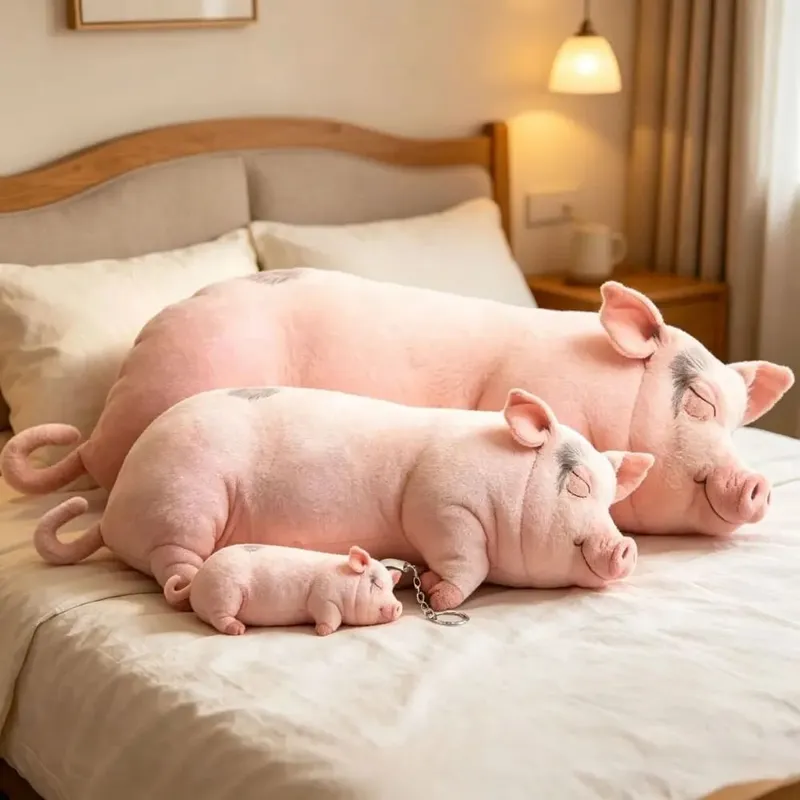 Plush Material Animal Body Pillow 40cm Size Soft Texture Animal Cushion Doll Toys PP Cotton Filled Cute Design Pig Keychain