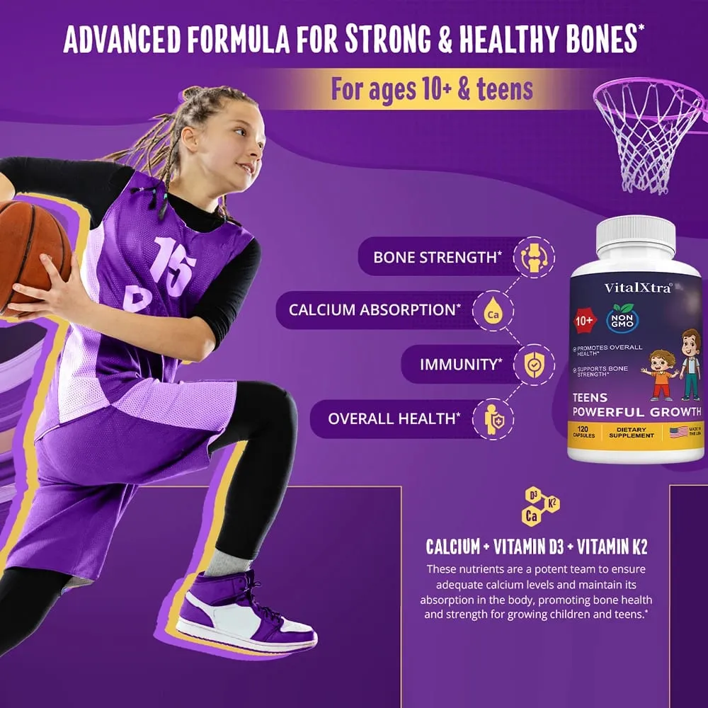 Supplements Capsules Containing Vitamin D3 + K2 Calcium To Strengthen Bones and Enhance Immunity