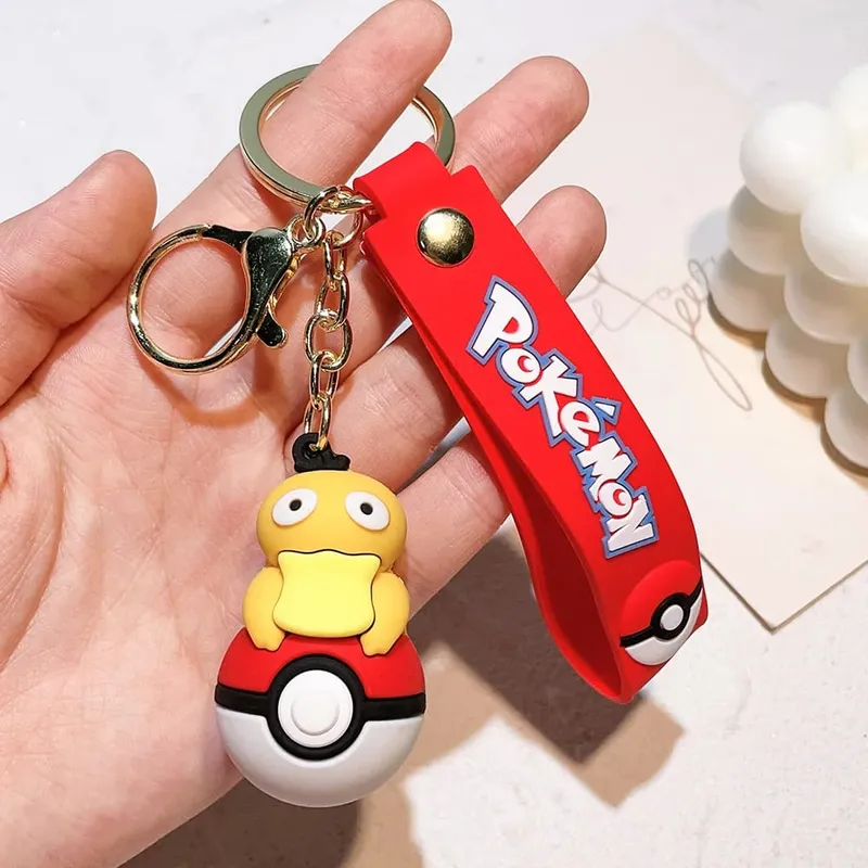40 Style Wholesale Anime Pokémon Pikachu Eveen Keychain Cartoon Cute Charizard Keyring Student Backpack Car Key Chain Toys Gifts