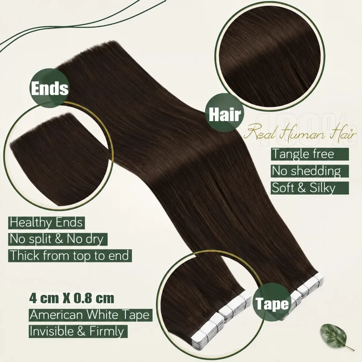 Ugeat Remy Tape in Human Hair Extensions 100% Real Natural Human Hair Tape 12-24inch 20Pcs 50g Per Pack for Party or Wedding