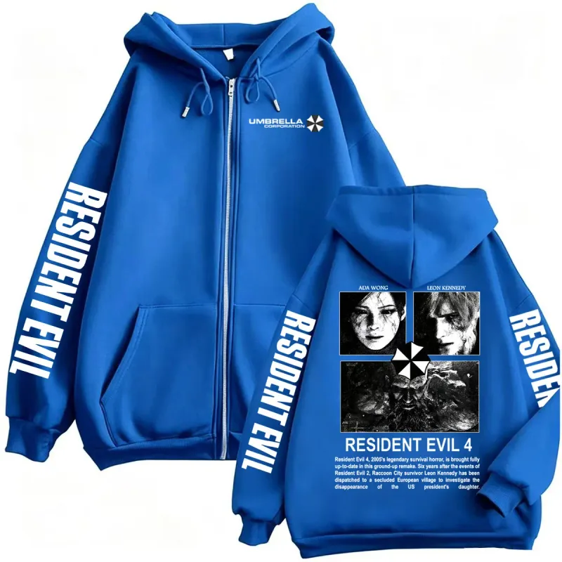 Leon Kennedy Resident Evil Requiem Zipper Hoodies Men Women Fashion Classic Sweatshirts Jacket Coats Casual Fleece Zip Up Hoodie