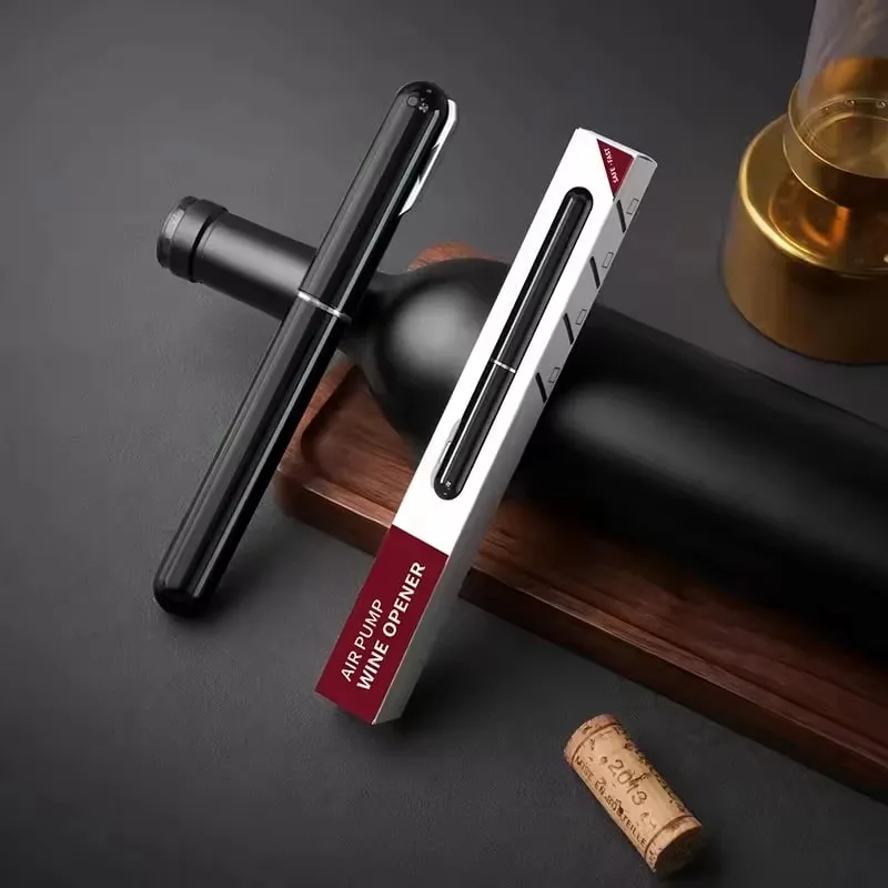 Air Pump Wine Bottle Opener Portable Pen Shape Stainless Steel Pin Air Pressure Red Wine Corkscrew Kitchen Tools Bar Accessories