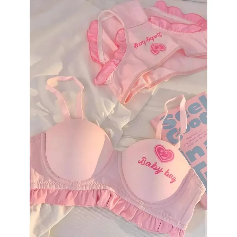 Sutiã sem fio sem costura, coração azul, redondo, meia xícara, lingerie para peito pequeno, push up, sem arame, sexy, íntimo