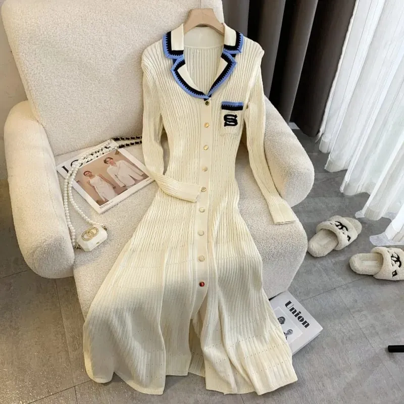 Yuoomuoo marca moda de uma peça de malha maxi vestido feminino elegante com decote em v babados cintura fina bodycon camisola vestido de festa