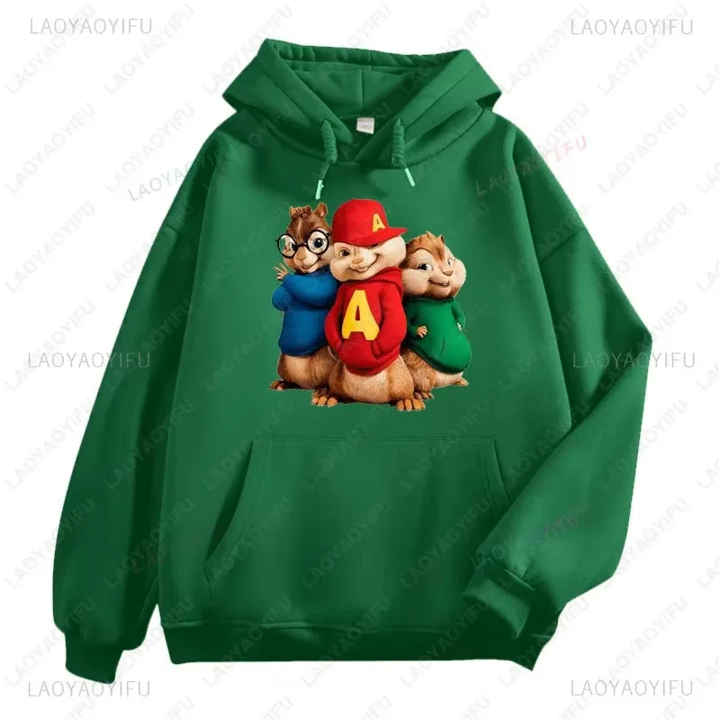 Felpe con cappuccio Anime Alvin and The Chipmunks Felpa con stampa di lettere Eco Friendly A Casual Streetwear Pullover unisex promo