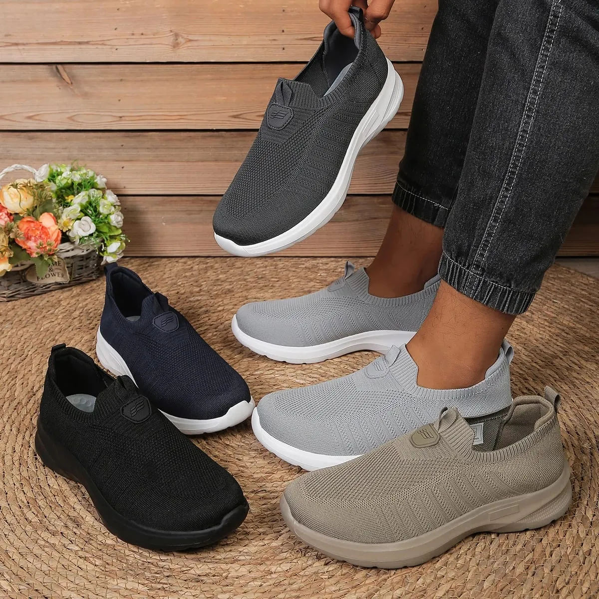 Men Solid EVA Walking Casual Shoes - Soft Light Sole - Perfect Daily Outdoor Footwear Free Shipping Shoe