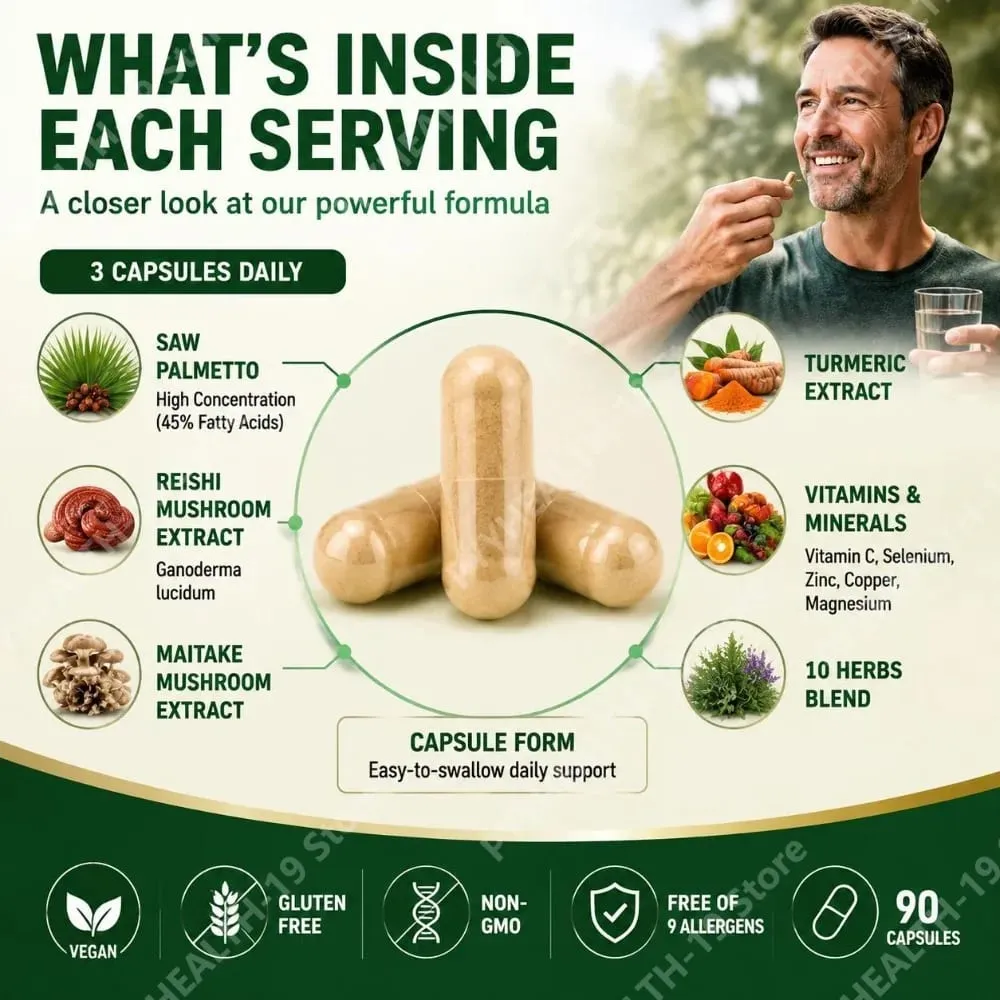 Prostate Health Capsules with Saw Palmetto 2000mg 90 Count Supports Healthy Prostate Function Urinary Flow Urinary Tract Comfort
