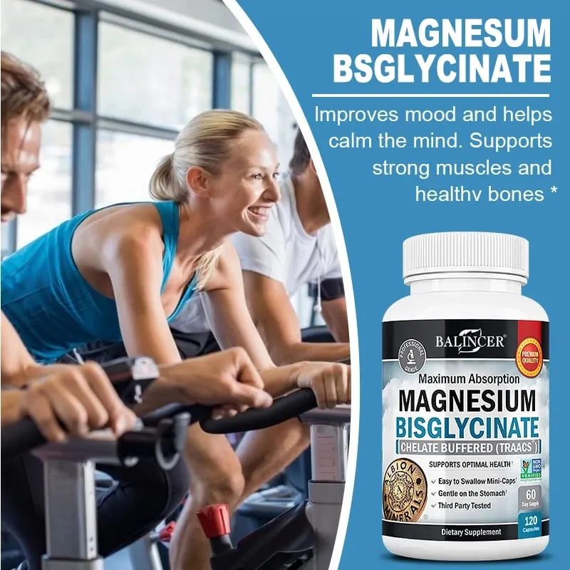 Magnesium Bisglycinate 400 Mg - 120 Vegetarian Capsules - Supports Muscle Joint and Heart Health