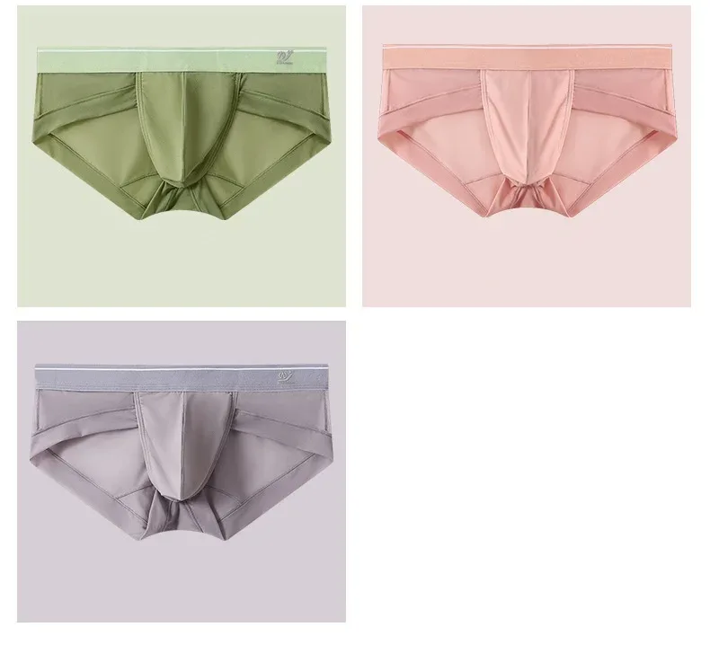 Slip da uomo Custodia 3D traspirante Intimo bikini da uomo leggero Morbido e confortevole Triangolo elastico ad asciugatura rapida per l'estate