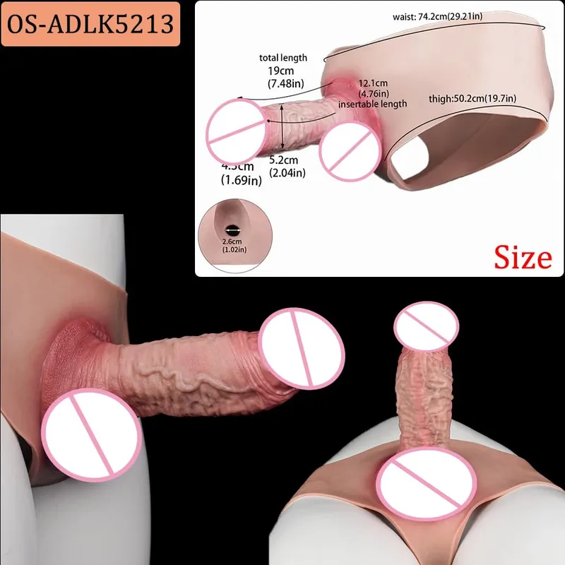 Flexible Skin-Like Huge Hollow Dildo Male Strap-On Lifelike Penis Extend Sleeve насадка на член Couples Sex Pleasure Toys