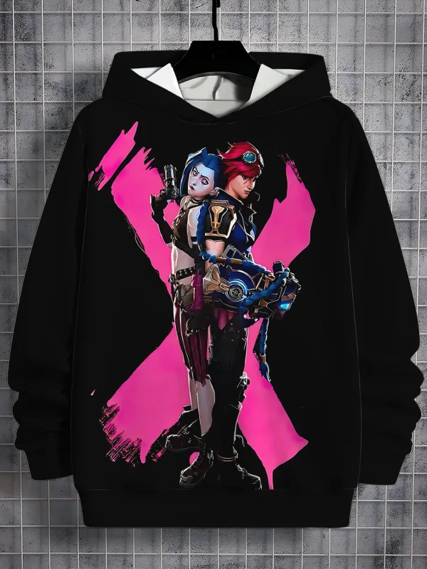 2026 Arcane Jinx Anime 3D Print All Seasons Children Casual Sweatshirt Cool Pullover Tops Unisex Clothes Boy Hoodies Clothes