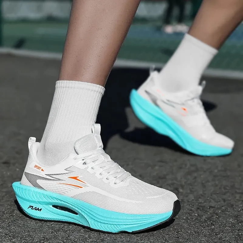 Men Running Shoes Carbon Board Speciality Marathon Sports Breathable Lightweight Women's Comfortable Athletic Nonskid Sneakers