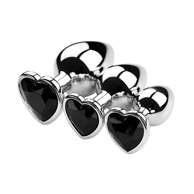 S/M/L Anal Plug Heart Metal Crystal Anal Plug for Women Removable Stainless Steel Butt Plug Men Stimulator Anal Sex Toys Dildo — image 12