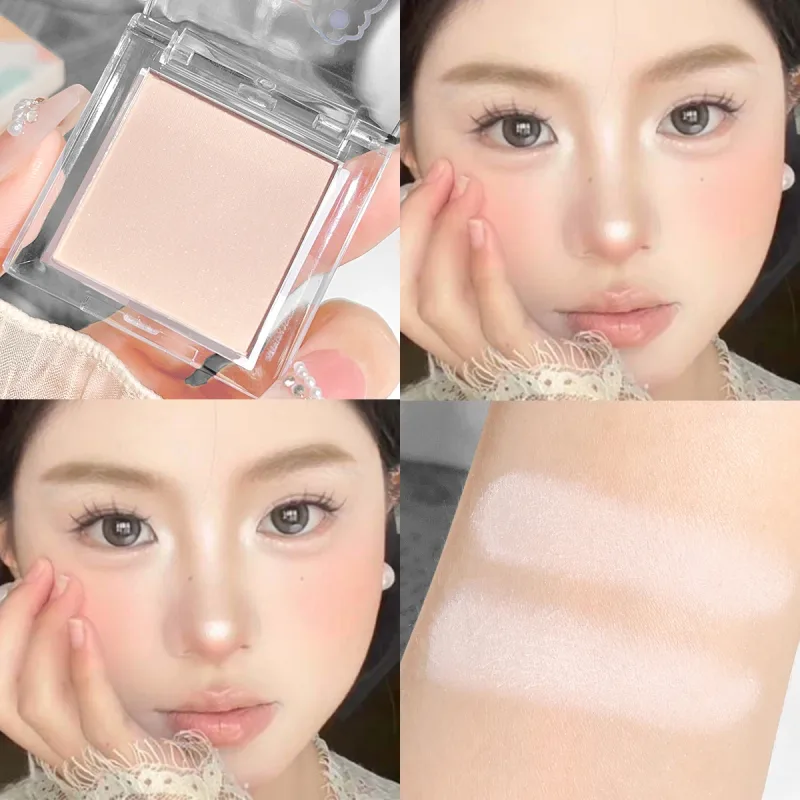 White Eyeshadow Palette Matte Shimmer Highlighter Waterproof Long Lasting Brightening Eye Makeup for Cut Crease