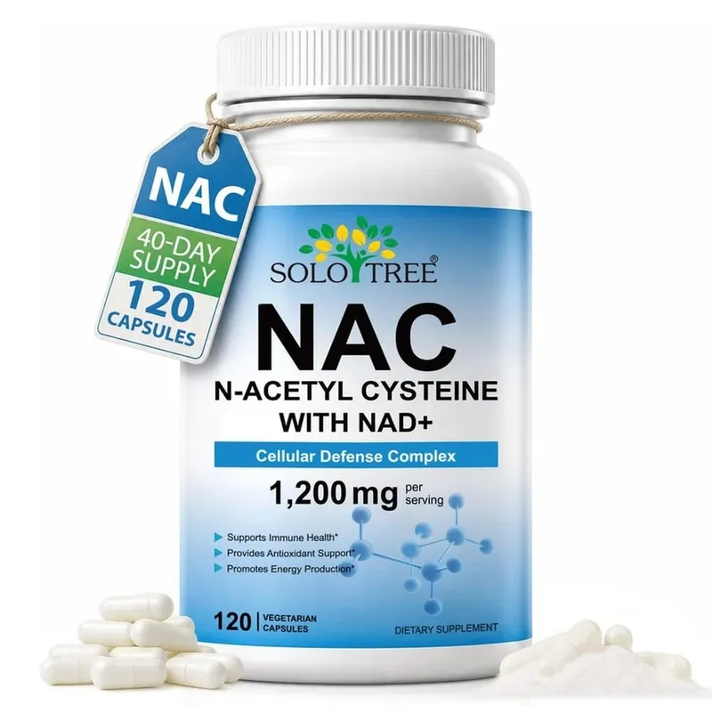NAC 1150mg NAD+ 50mg Capsules Cellular Defense Complex for Antioxidant Support Immune Health & Energy Production Non‑GMO 120 Ct