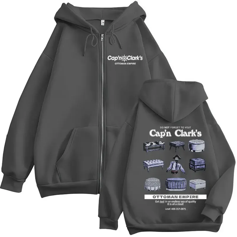 Movie Backrooms Cap'n Clark's Ottoman Empire Pirate Zipper Hoodies Men's Clothing Casual Long Sleeves Zip Up Sweatshirts Jackets