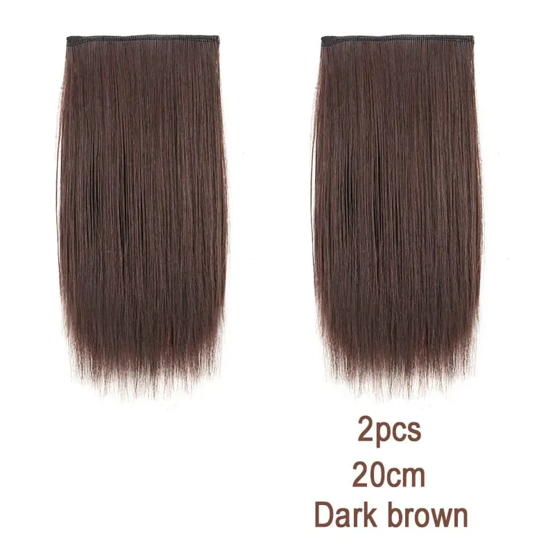 2pcs Synthetic Overhead Hair Clip Style Hair Invisible Extension Increases Hair Volume Hair The Top of Hairpiece for Women