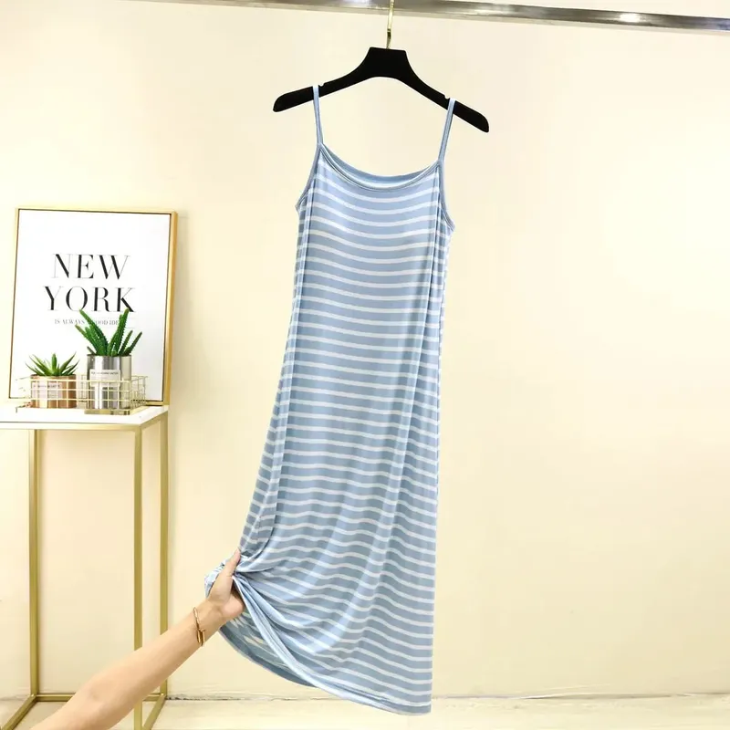 Summer Sleeveless Striped Sundress Women Casual Backless Slip Dress Vacation Trendy Long Maxi Dresses Fashion Comfortable Casual