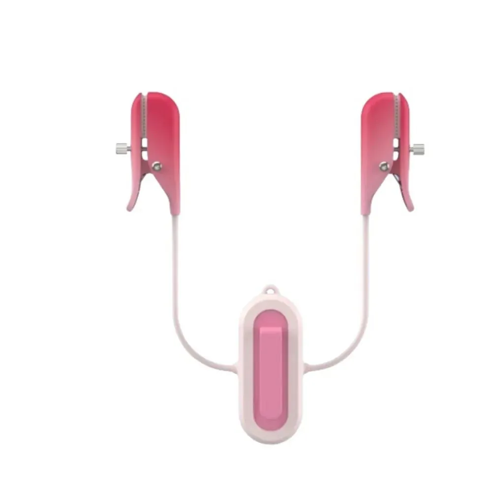 สีชมพูสวมใส่หัวนม CLAMP Vibrator สำหรับผู้หญิง 2 ใน 1 Clitoris CLAMP Stimulator ของเล่นสำหรับผู้ใหญ่คู่นวดอายุการใช้งานแบตเตอรี่ยาวนาน