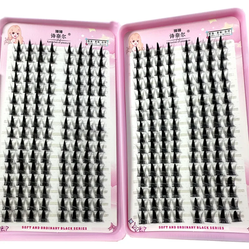 32 rangées de cils Manga œil de renard cils yeux de chat cils individuels aspect naturel bricolage Extension de cils Volume grappes de cils
