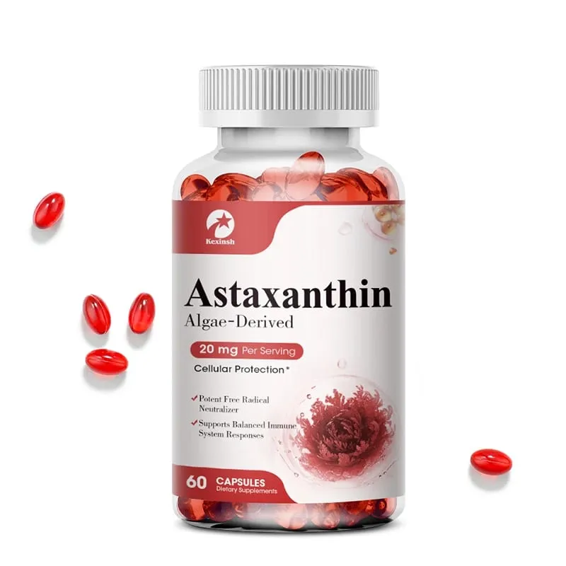 Kexinsh Astaxanthin Capsules 20mg Promotes Cardiovascular Health and Accelerates Metabolism supporting Eye Joint & Skin Health