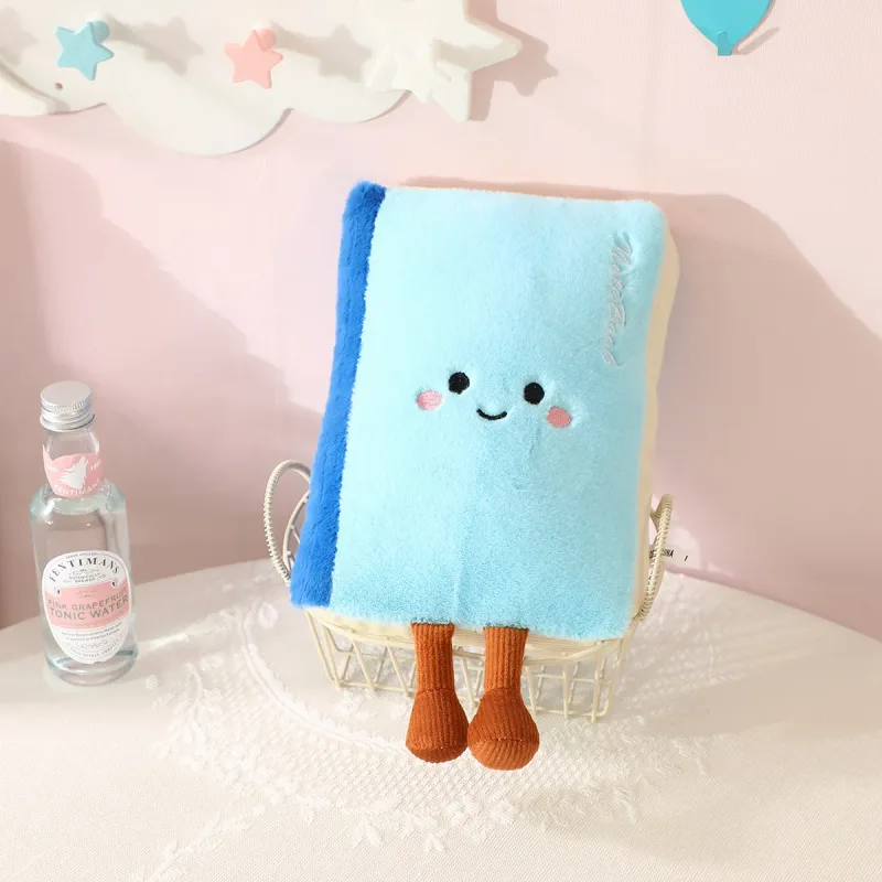 1pc Stationery Plush Toy Smiling Kawaii Face Pencil Book Ruler with Legs Humanoid Doll Decor Plushie Birthday Gift