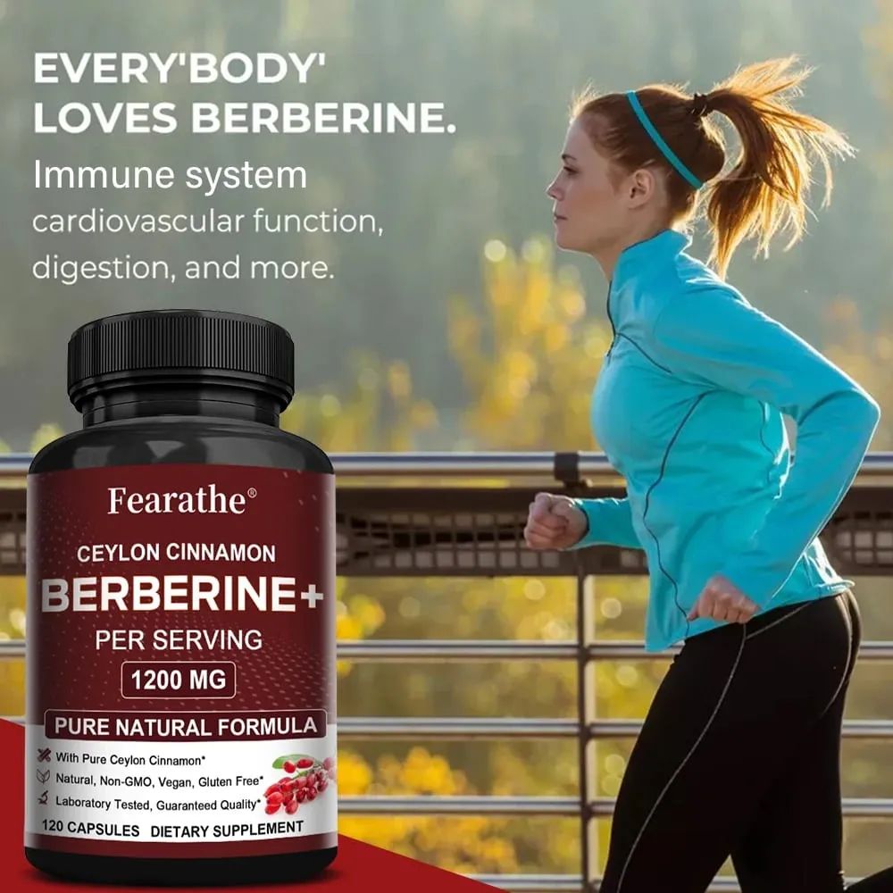 Berberine HCI & Ceylon Cinnamon Capsules Support Cardiovascular Gastrointestinal Liver Immune Health & Metabolic Balance