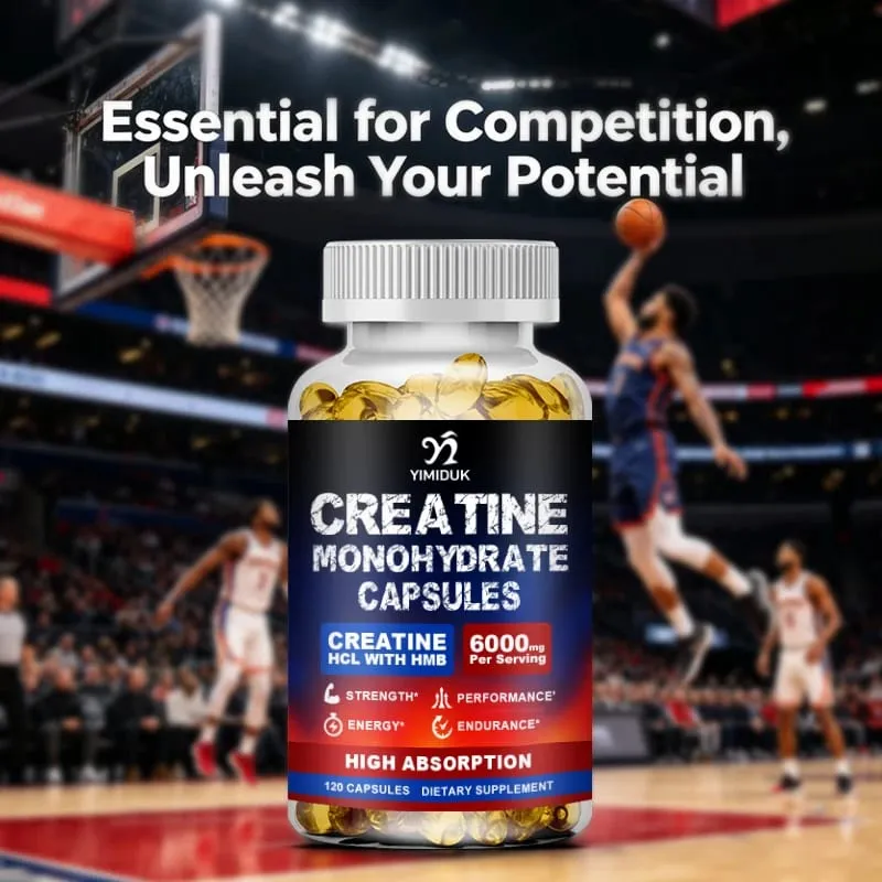 High Absorption Creatine Capsules with Mixed Creatine Vitamin E Boost Muscle Growth Extend Workout Accelerate Recovery