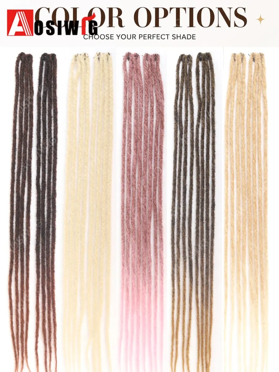 Long Dreadlocks Clip In Hair Extensions for Women Synthetic Braided Hairpieces Boho Faux Locs Hair Braids Festival Party Hair Ac