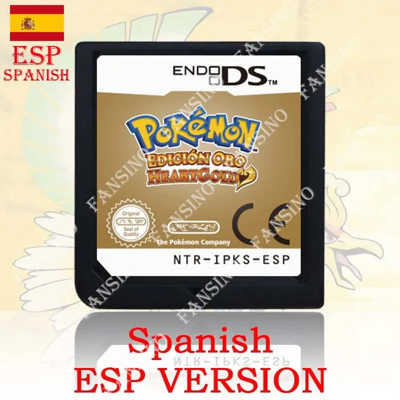 (USA EUR AUS NOE ESP FRA ITA) Pokemon HeartGold SoulSilver Version High Quality Authentic 1:1 Replica DS Video Game Cartridge