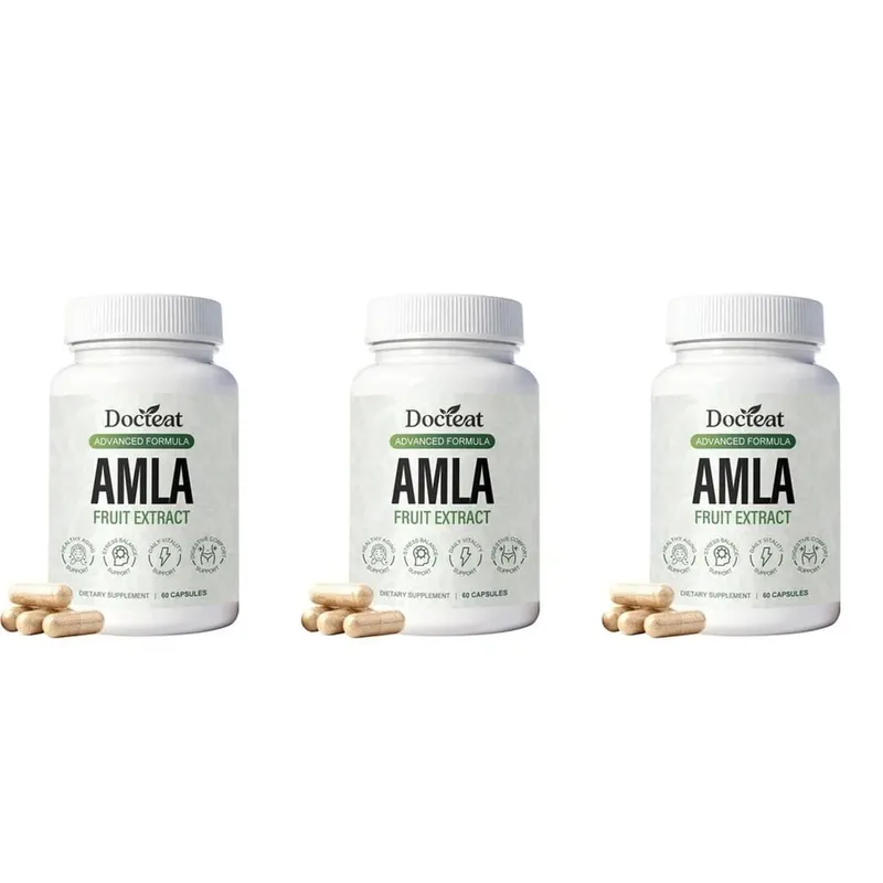 Docteat Amla Fruit Extract Capsules for Immune Support and Skin Health with Vitamin C Vitamin B3 CoQ10 and PQQ 60 Capsules