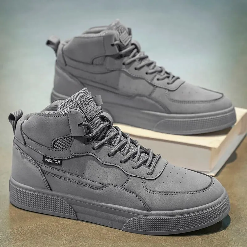 Breathable men's casual shoes skate shoes mid-top men's shoes breathable and versatile sports shoes suitable for wearing all