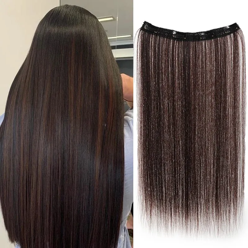 20inch Hair extensions Wig Hair Clips Hair piece Synthetic Straight Hair Extensions with 4clips for Women Halloween Party
