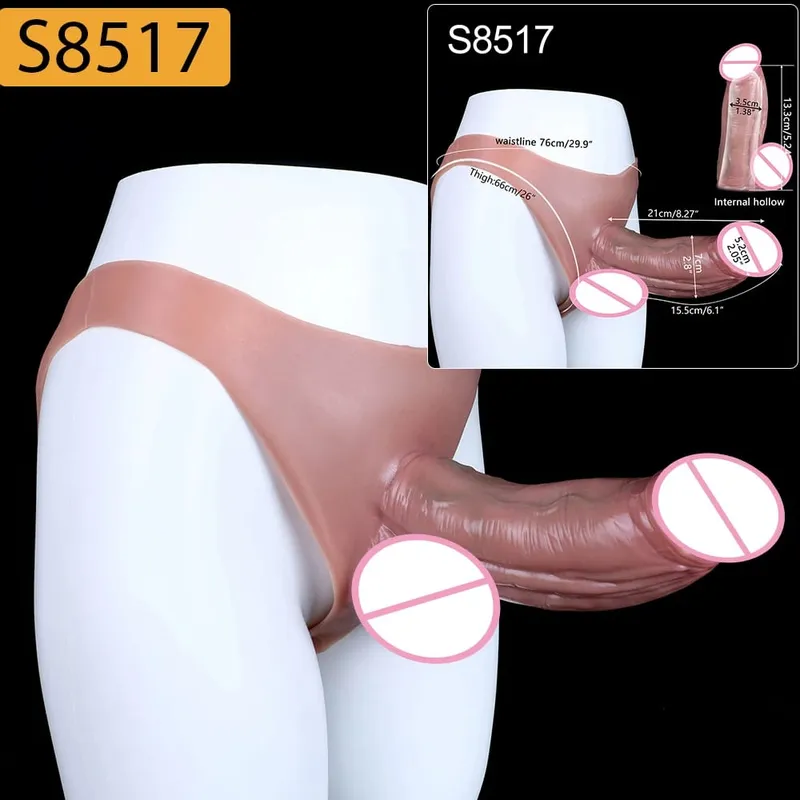 Reusable Hollow Penis Sleeve Pants насадка на член Realistic Male Dick Extender Sex Toys Couples Sex Pleasure Products