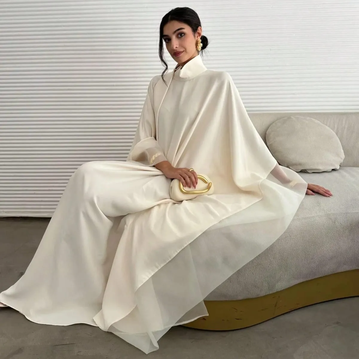 Middle Eastern Abaya Women Elegant Abayas Full Sleeve Loose Pageant Dress Evening Kaftans JilbabsIslamic Traditional Clothing