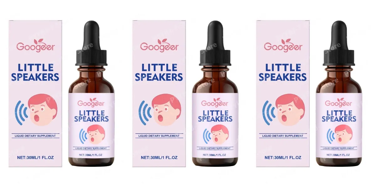Googeer Little Speakers Liquid Supplement Vitamin B12 D3 Zeolite For Verbal Expression Language & Focus Support Kids 30ml