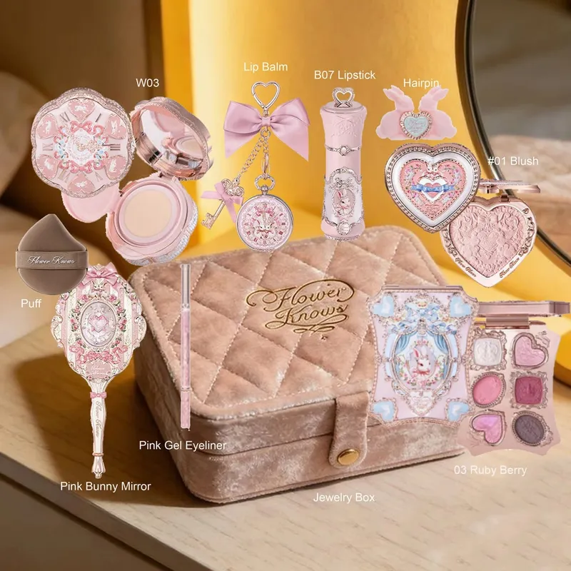 Bunga Tahu Shell Perhiasan All-In One Hadiah Set Makeup Set Profesional Penuh Eyeshadow Blush Panggang Bubuk 10 buah Flowerknows Kit
