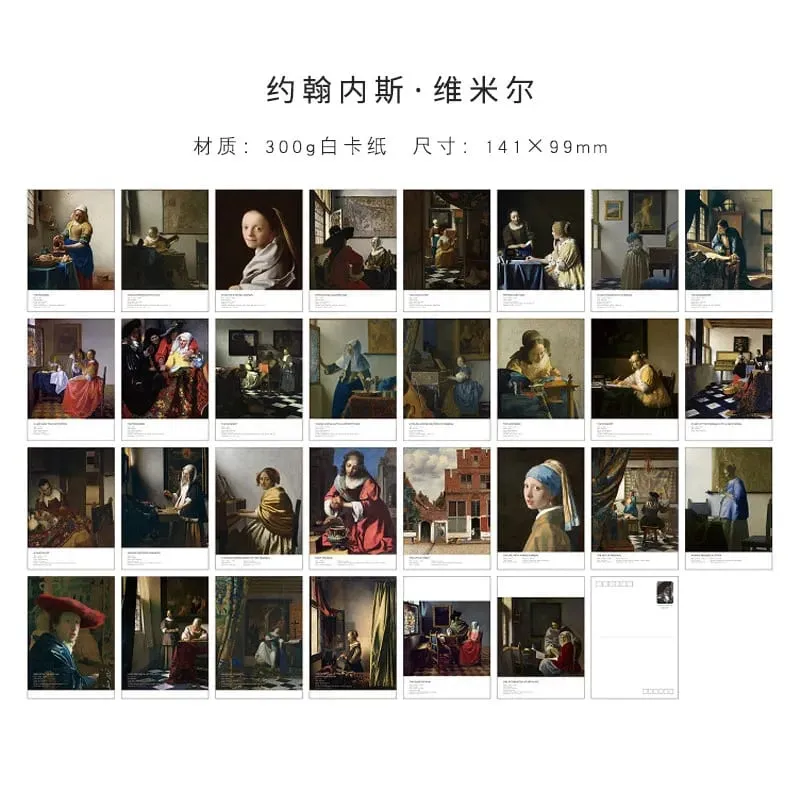Chaoyu 30 Van Gogh Oil Painting Postcards High-End Vintage Artistic Wall Decoration Cards Ins Birthday Gift