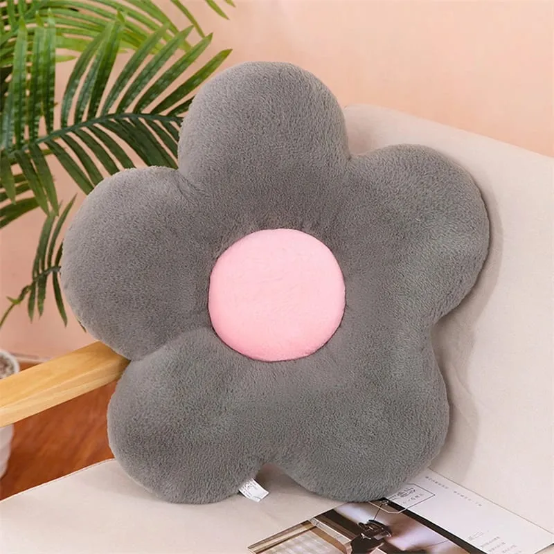 Practical 35cm Kawaii Colorful Flower Plush Pillow Cushion Soft Sunflower Plant Mat Stuffed Sofa Bed Sleeping Back Decor Gifts