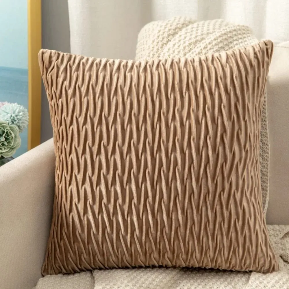 Striped Geometric Velvet Cushion Cover 45x45cm Decorative Throw Pillow Case for Sofa Bedroom Home New Year Decor