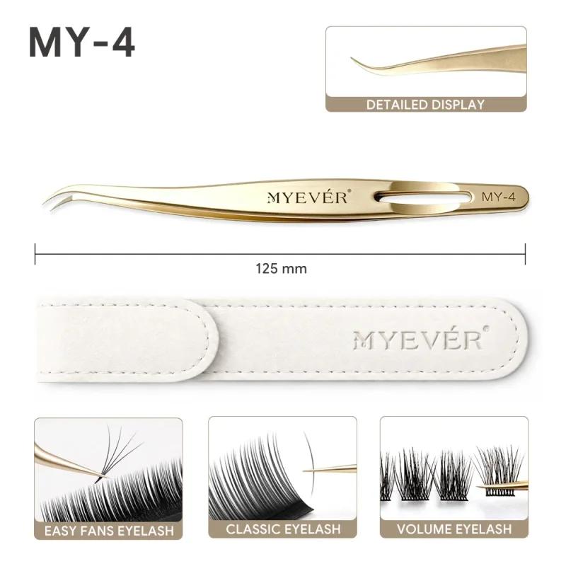 Anti-Slip Eyelash Extension Tweezers Steel High-Density Fiber Tip Eyelash & Eyebrow Professional Precision Makeup Tools