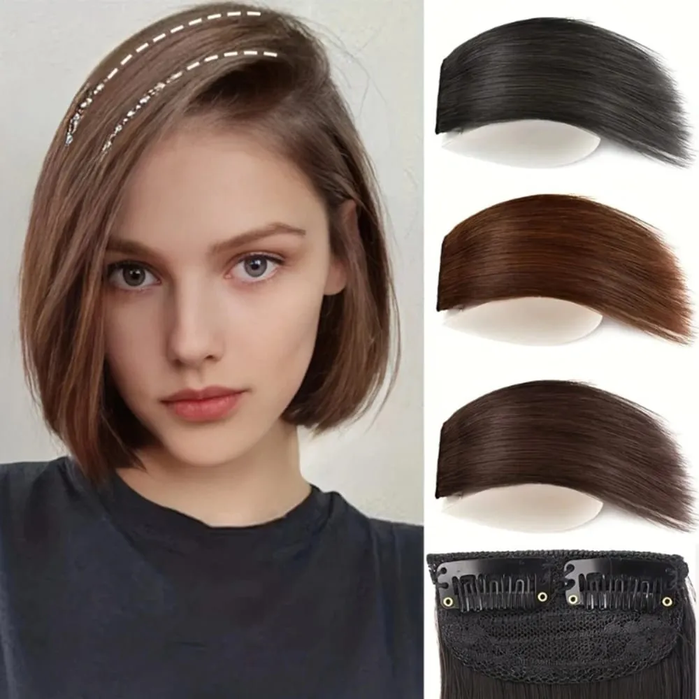 2 Stück natürliche, unsichtbare, flauschige Haarpolster für Frauen, Haarverlängerung, flauschiges Haarfutter, obere Abdeckung, synthetisches, nahtloses Haarpolster