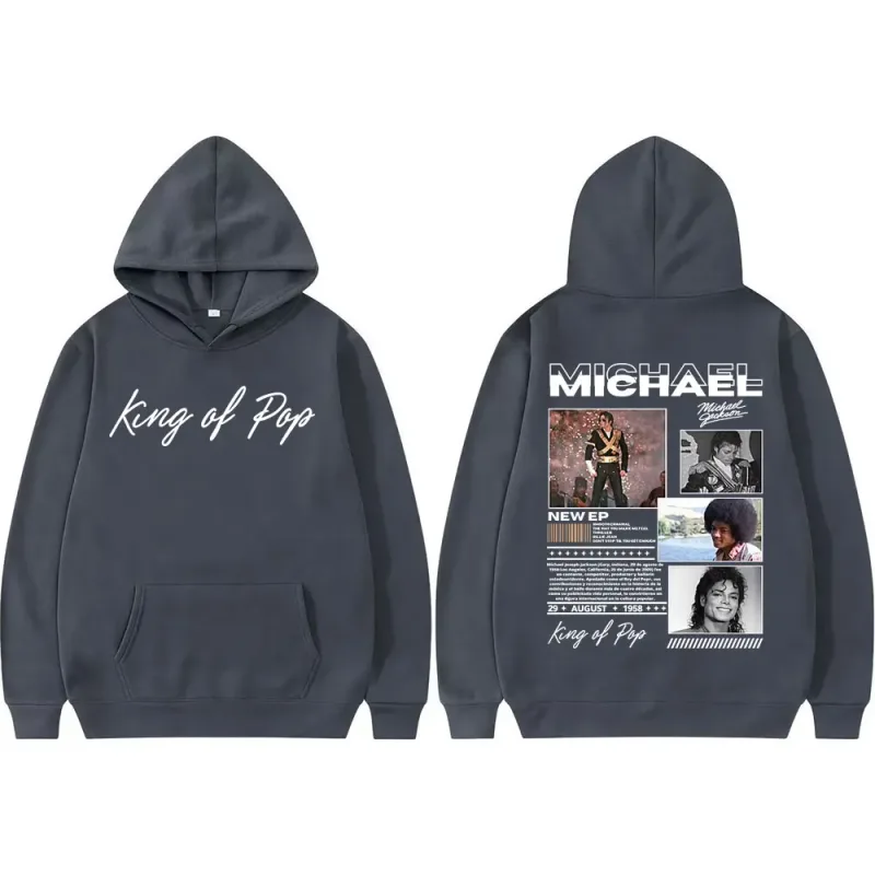 King of Pop Michael Jackson Bad Era Hoodies Men's Clothes Fashion Hip Hop Punk Sweatshirt Long Sleeve Oversized Hoodie Pullovers