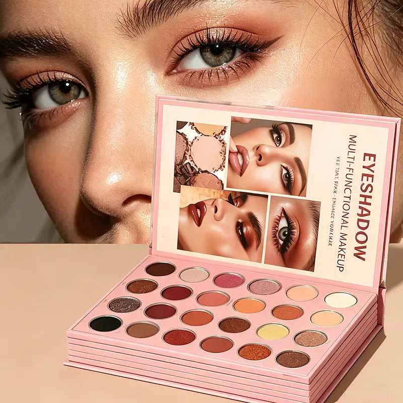 Book Style Eye Shadow Plate Natural Brown Matte Fine Flash Eye Shadow Waterproof Durable and Easy to Use Portable Travel Makeup Gift Suitable for Women's Holiday