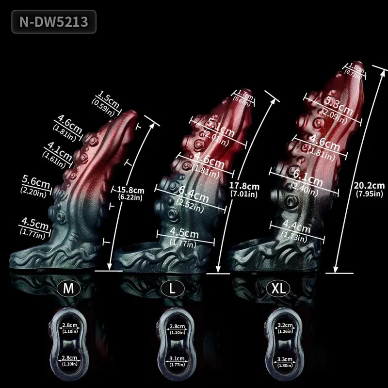 Malaking Horse Penis Sleeve Hollow Dildo Enlargement Sleeve Silicone Reusable Knot Condom Cock Ring Extender Sex Toys para sa Mga Lalaki