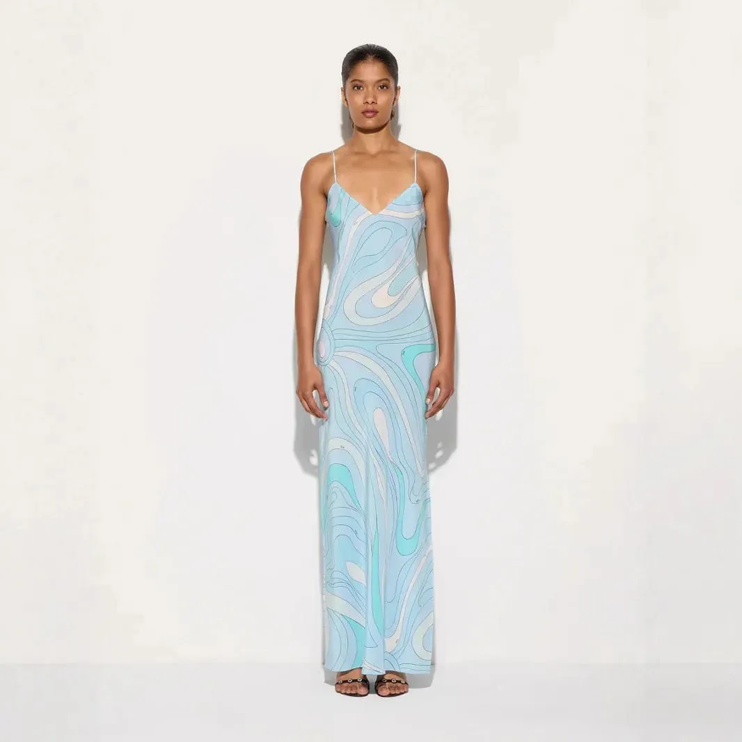 Vestidos Para Mujer Bohemian Vacation Dress Casual Sleeveless Strap High Waisted Party Dress Side Split Slim Women Robe Dresses