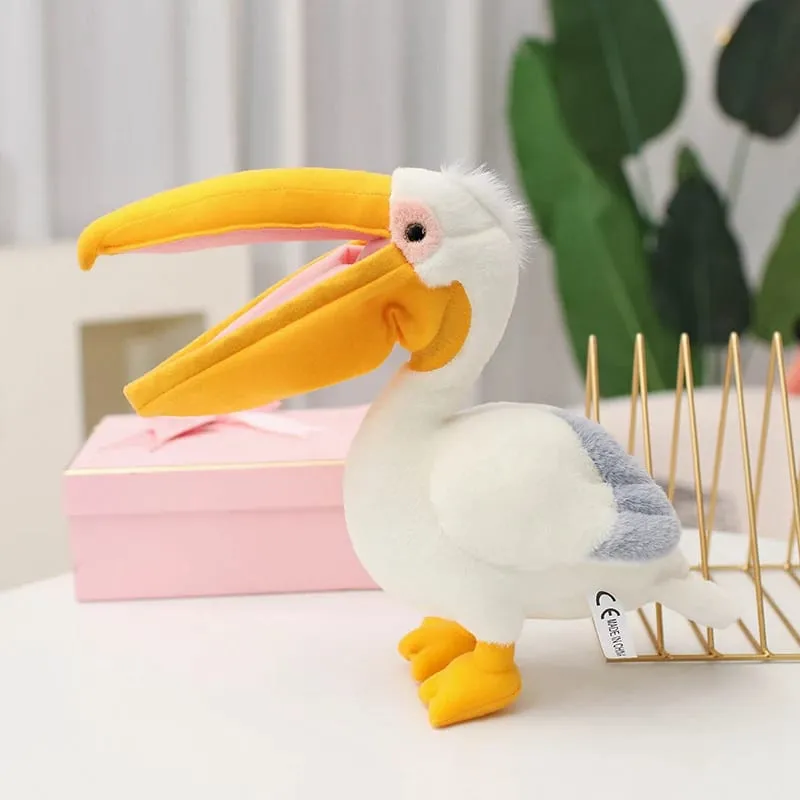 Realistic Plush Waterfowl Toy Red Flamingo White Pelican Plushies Soft Doll Cute Stuffed Animal For Girl Boy Pretty Home Decor — image 7