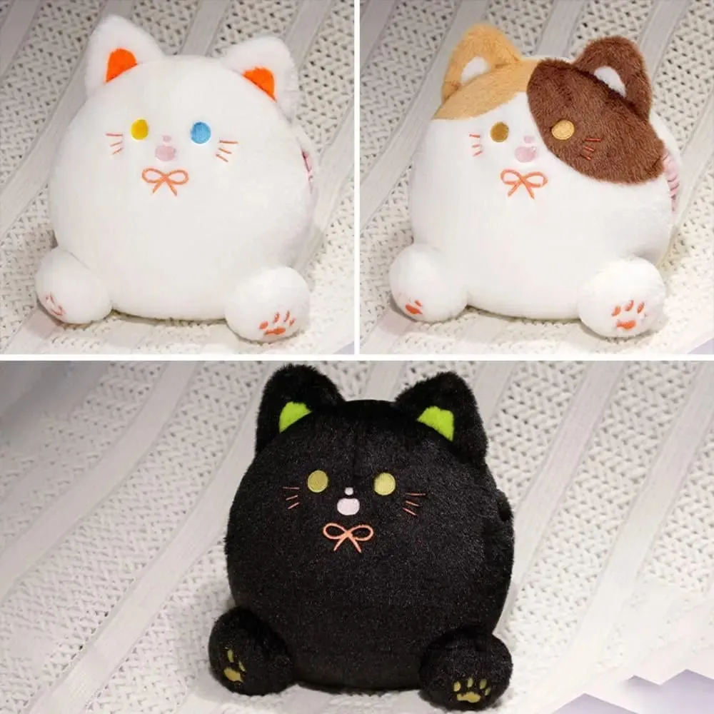 's Accompany PP Cotton Calico Cat with Hand Pocket Smile White Cat Pillow Plump Funny Black Cat Children Girl